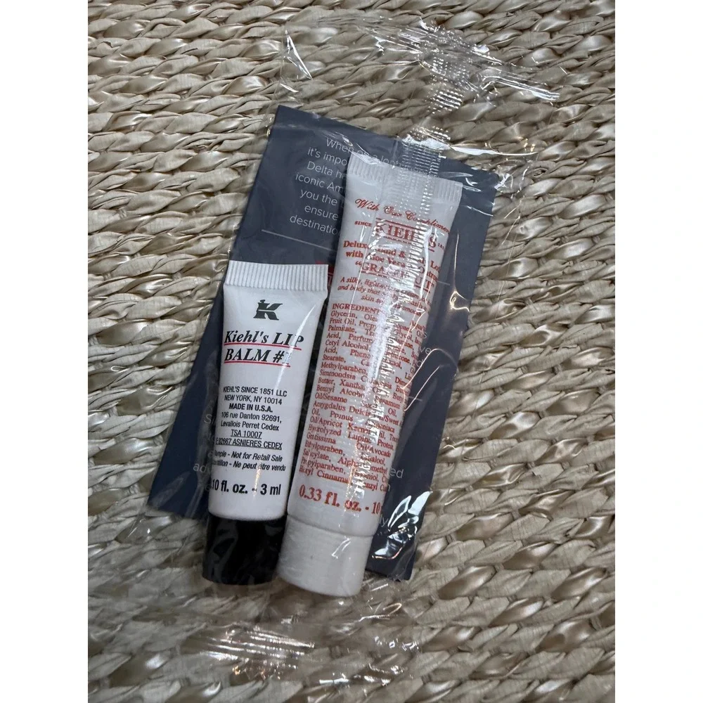 Tumi Delta Airlines First Class Amenity Kit Navy Blue Hardshell Case Kiehls Set